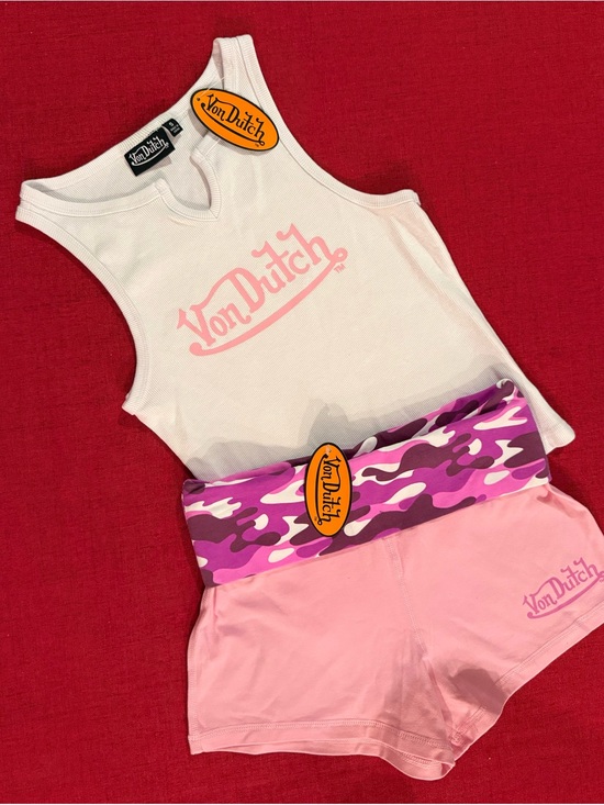 Von Dutch Other - Von Dutch Pink and Purple Camo Tank & Shorts Set BRAND NEW